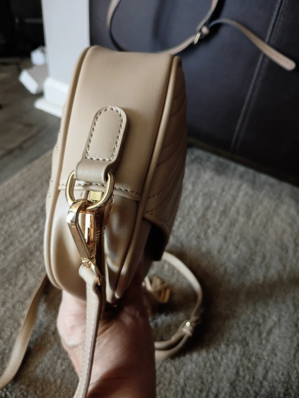 Classic Quilted Crossbody Bag - Cream